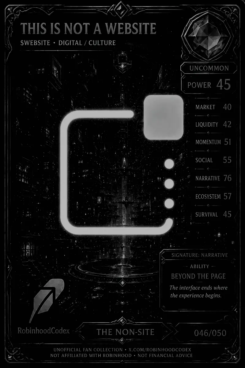 THIS IS NOT A WEBSITE card — sealed